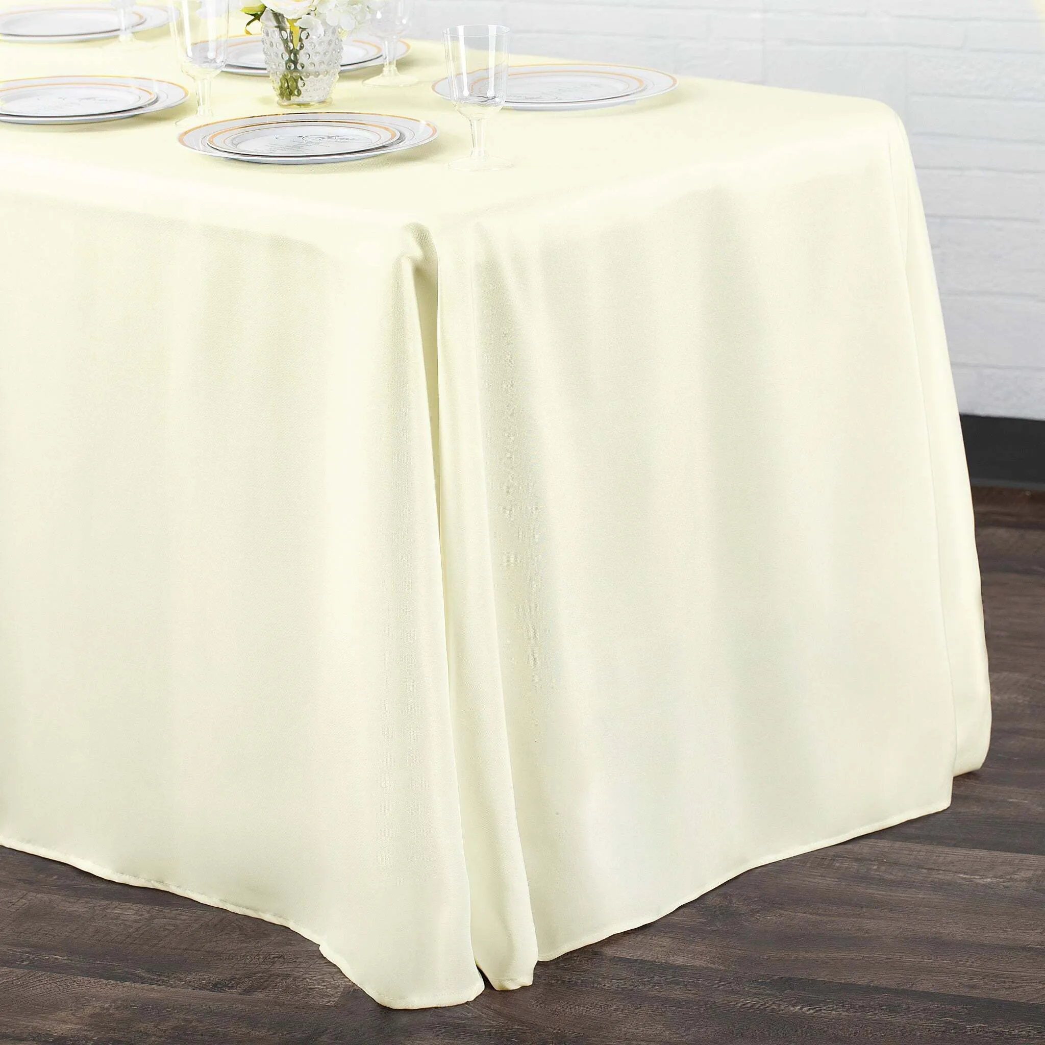 60" x 120" Rectangular Ivory Tablecloth