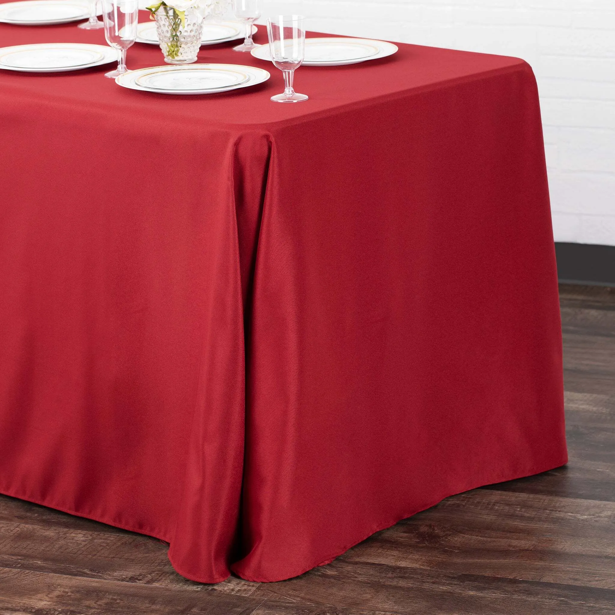 60" x 120" Rectangular Apple Red Tablecloth