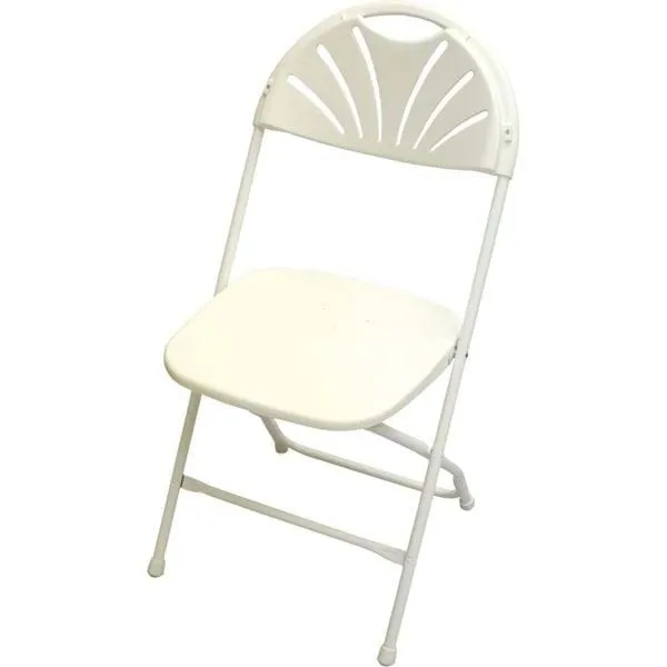 White Fan Back Plastic Chair