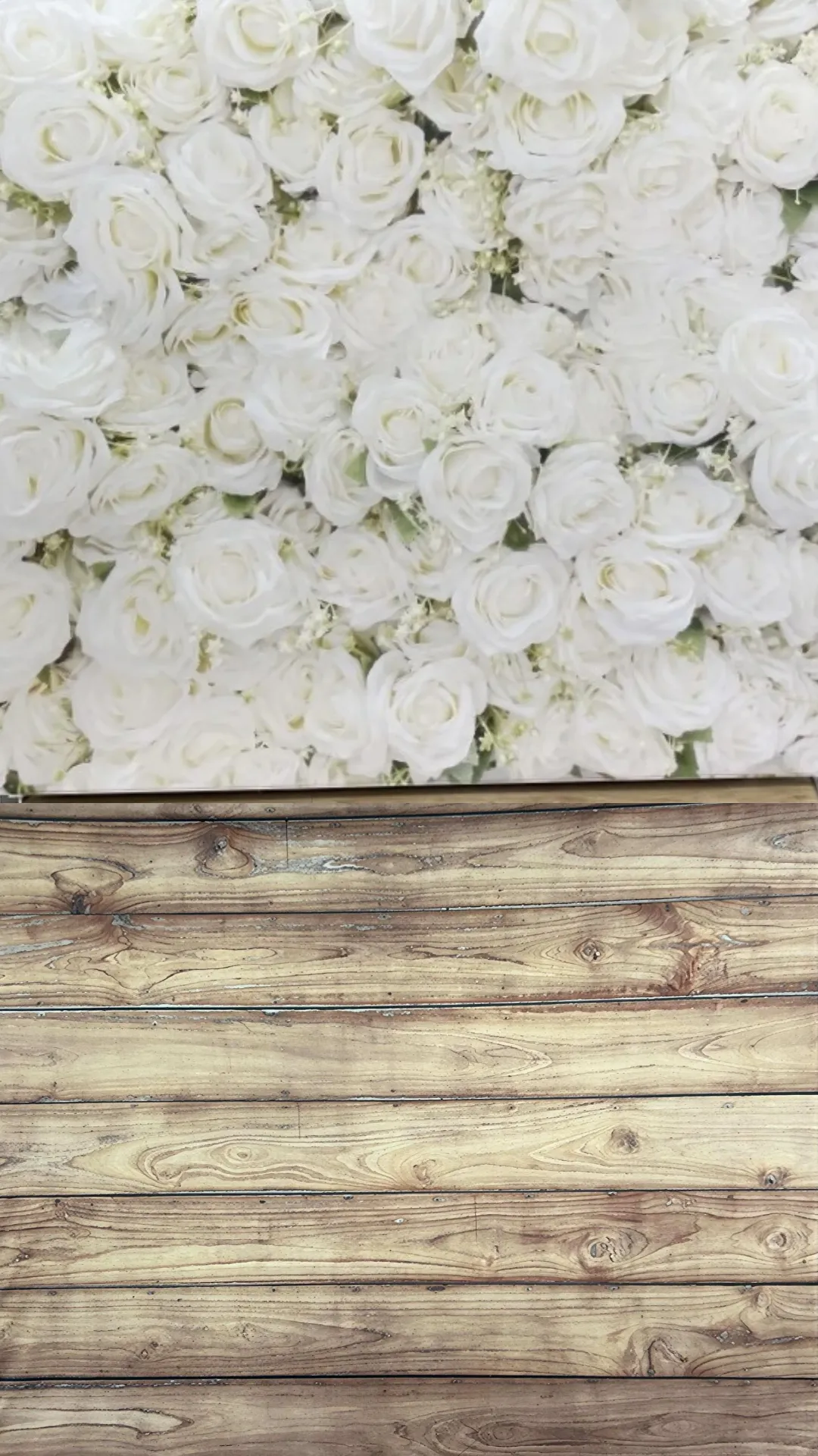 Double Side Tension Backdrop-White Rose & Rustic Wall
