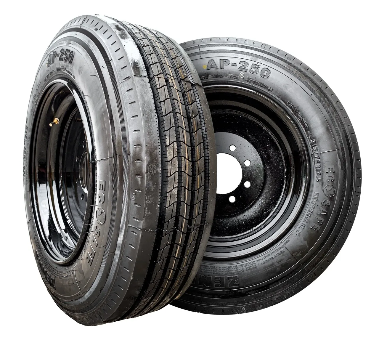 215/75R17.5 16-Ply All Steel Tire on Solid Single Black Wheel 8x6.5" 