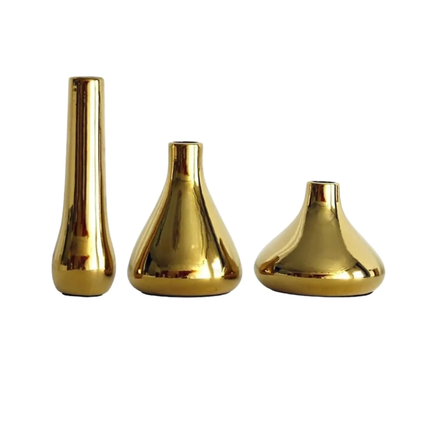 Gold Trio Vase Set