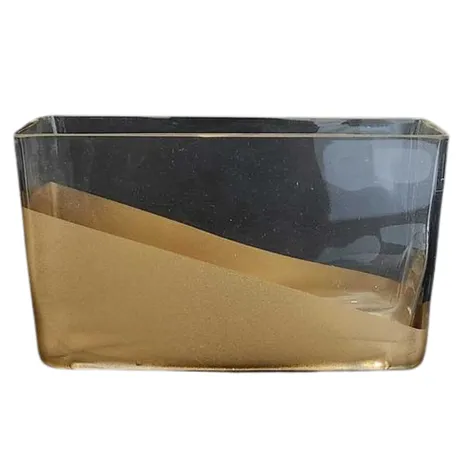 Gold and Clear Glass Vase