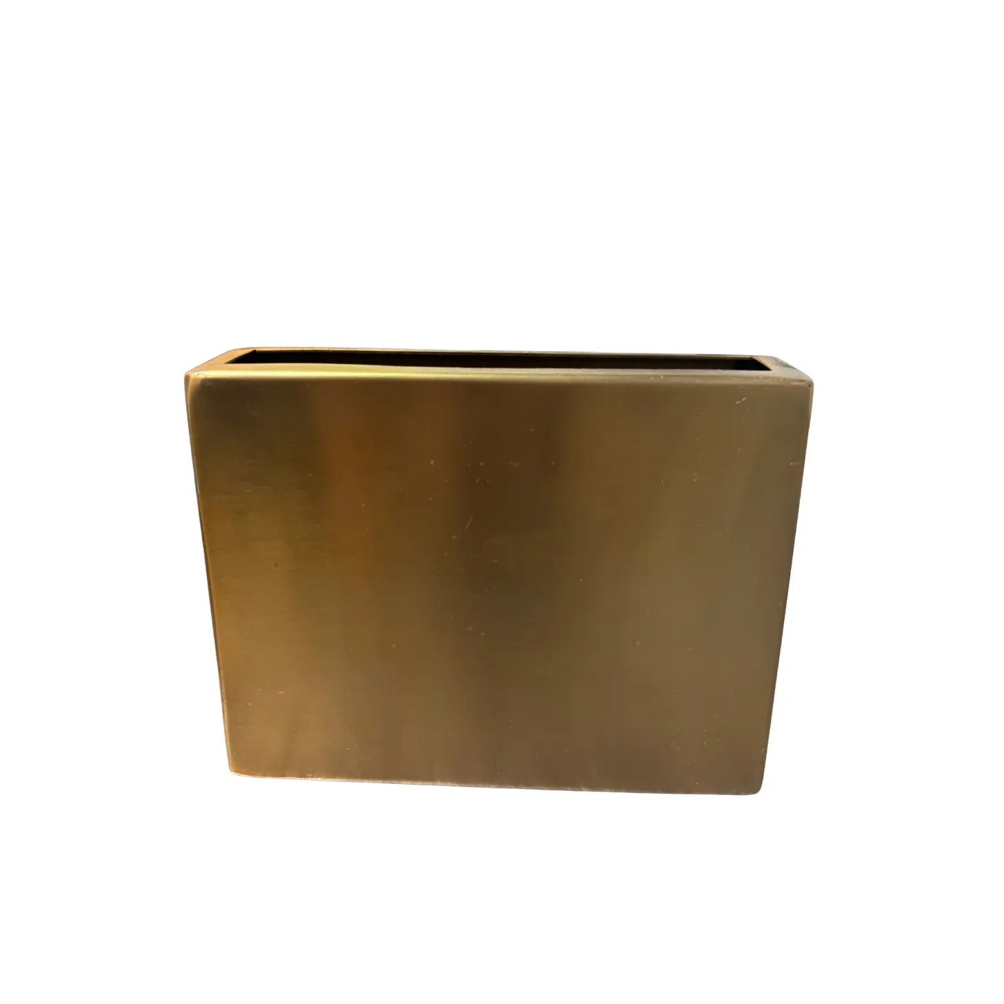 Gold Tin Rectangle Vase