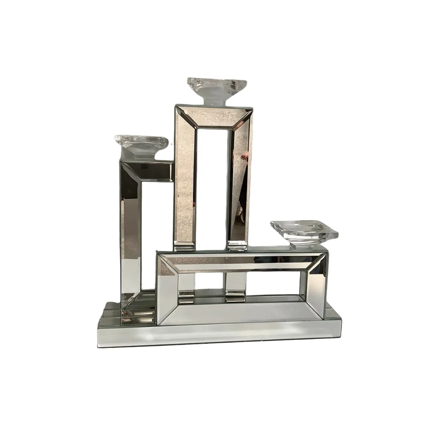 Mirrored Three Tiered Candle Holder