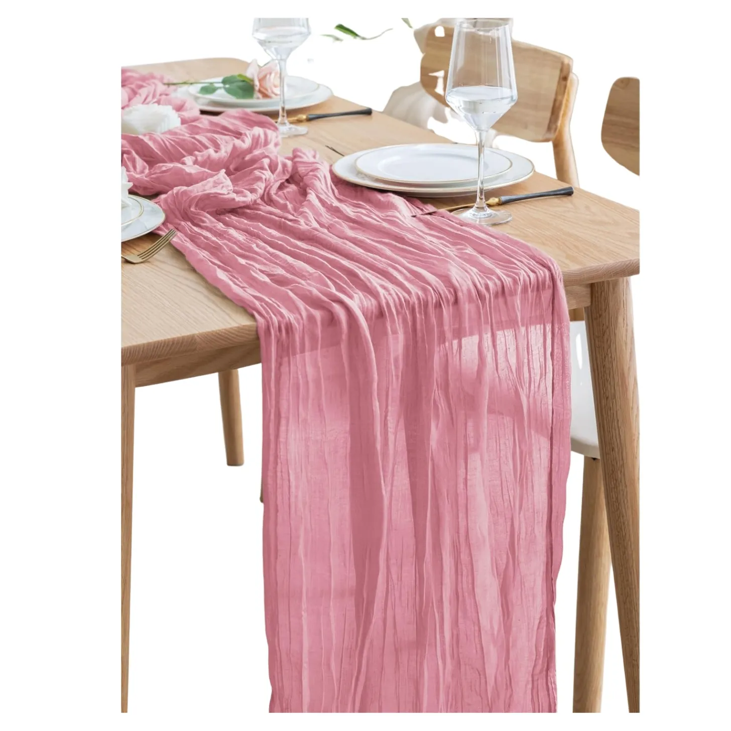 Blush Cheesecloth Table Runners