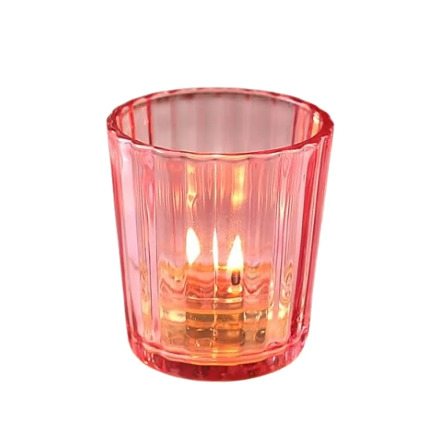 Ribbed Pink Votive