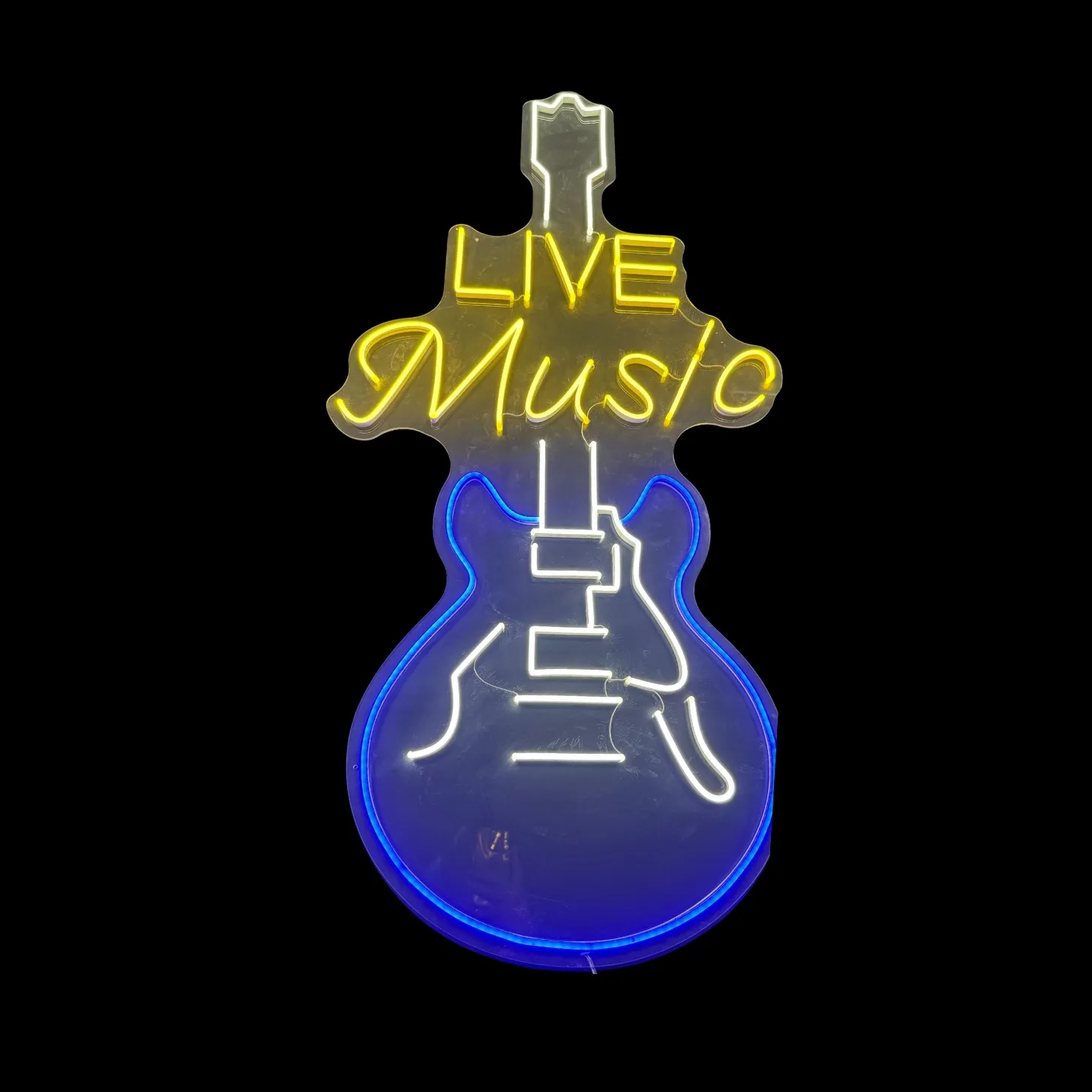 Live Music Guitar Neon Sign