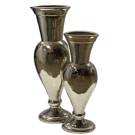 Silver Floor Vase Set