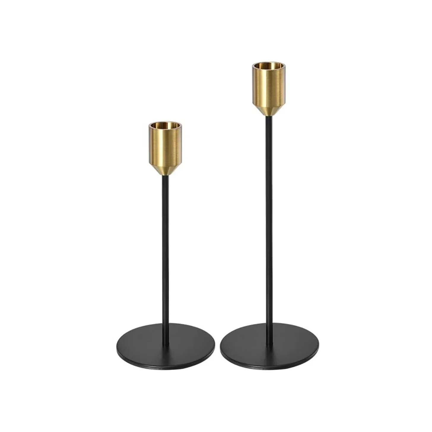 Black and Gold Taper Candle Set