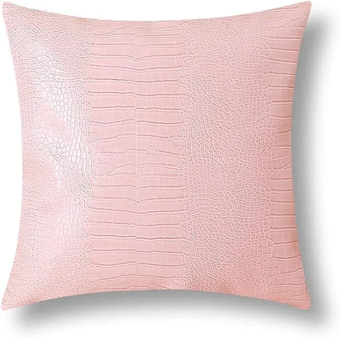 Pink Leather Pillow