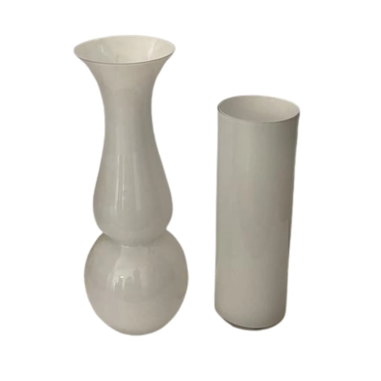 Glass White Floor Vase Set