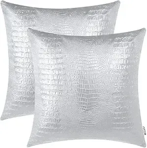 Silver Leather Pillow