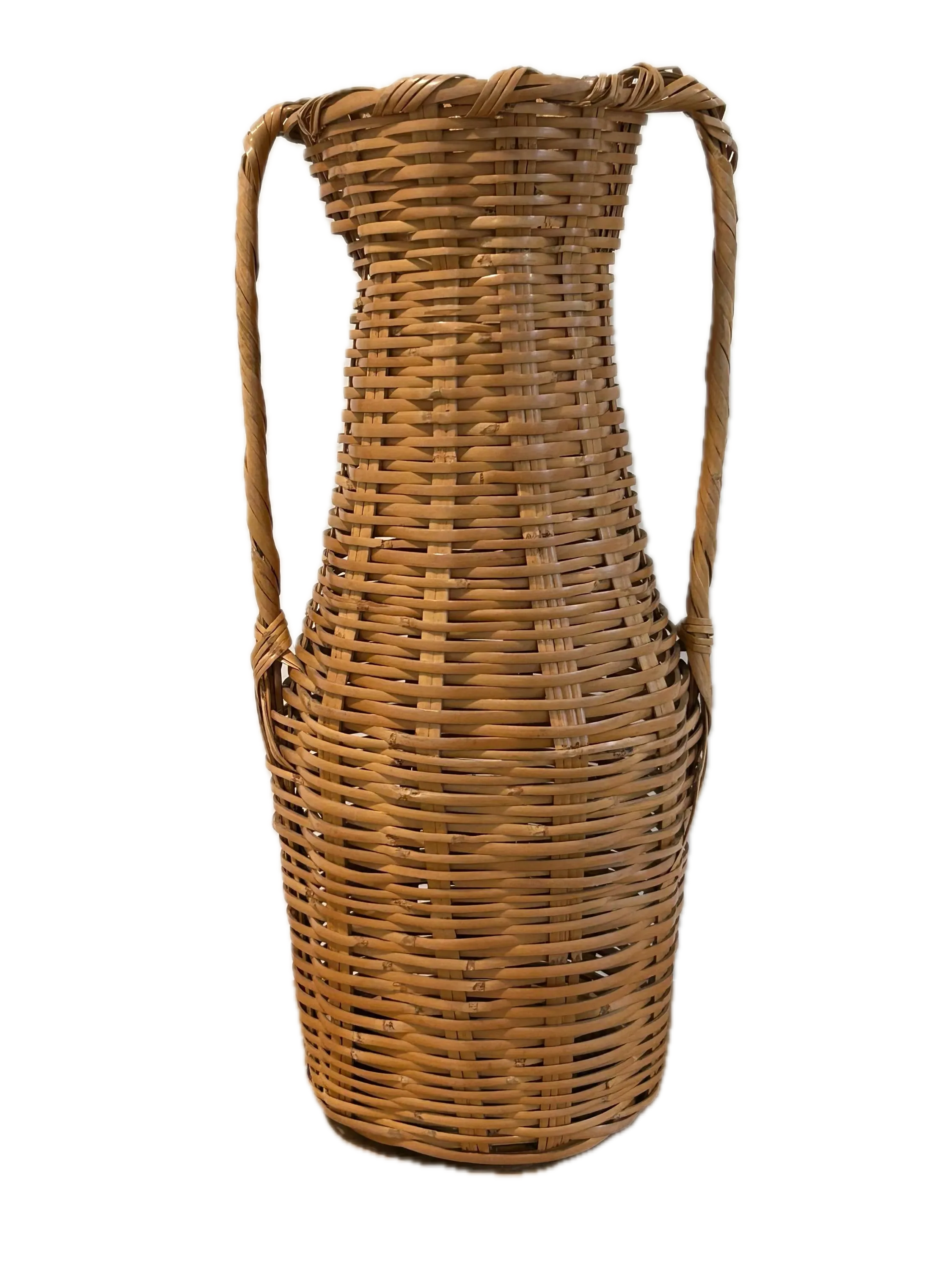 Tall Wicker Floor Vase