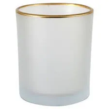 Frosted Votives with Gold Rim