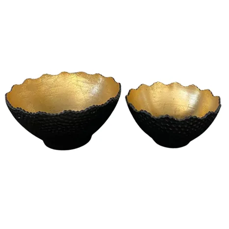 Ceramic Black/Gold Bowl Set