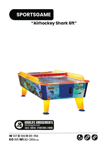 Airhockey Shark 6ft