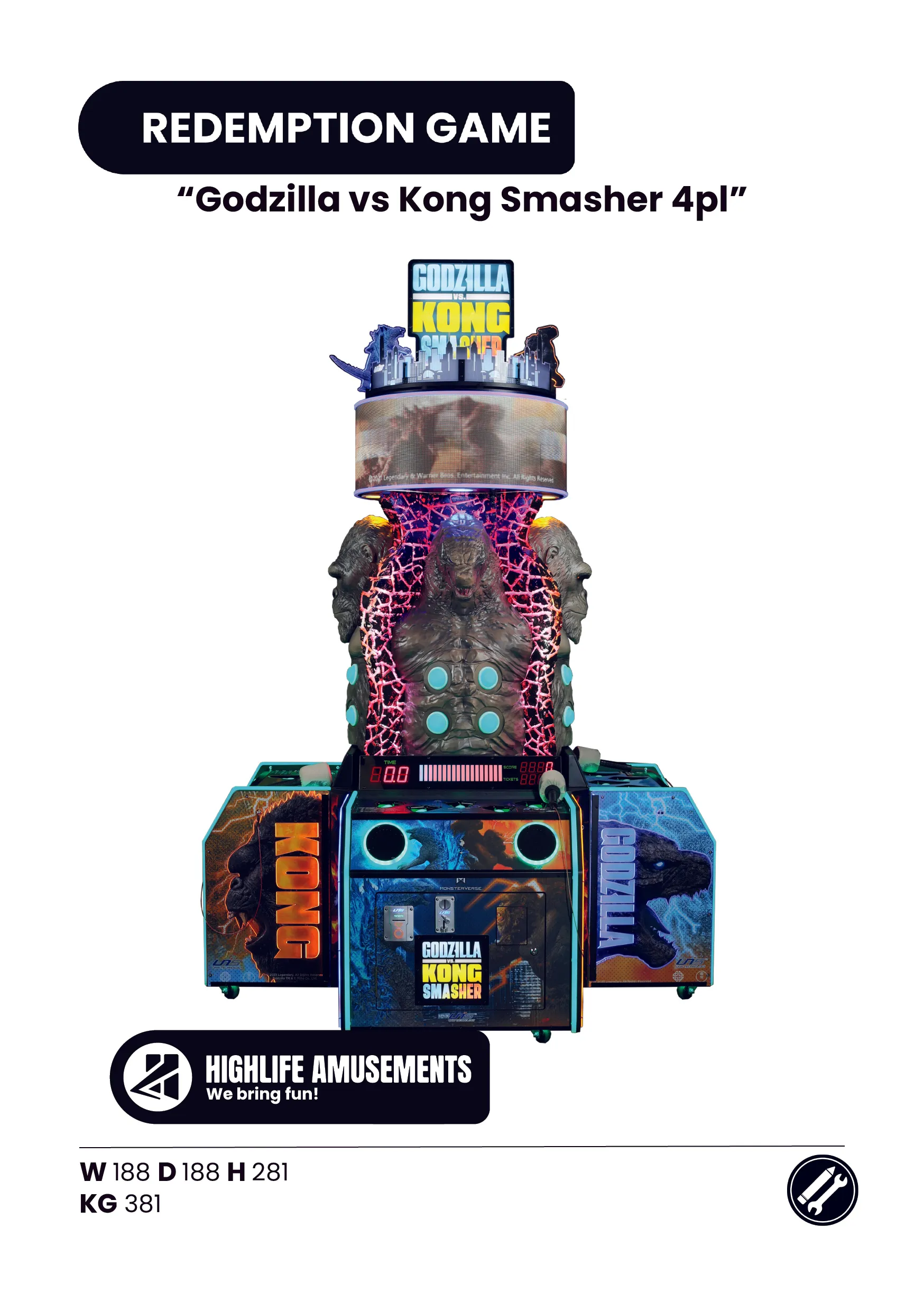 Godzilla vs Kong Smasher 4pl