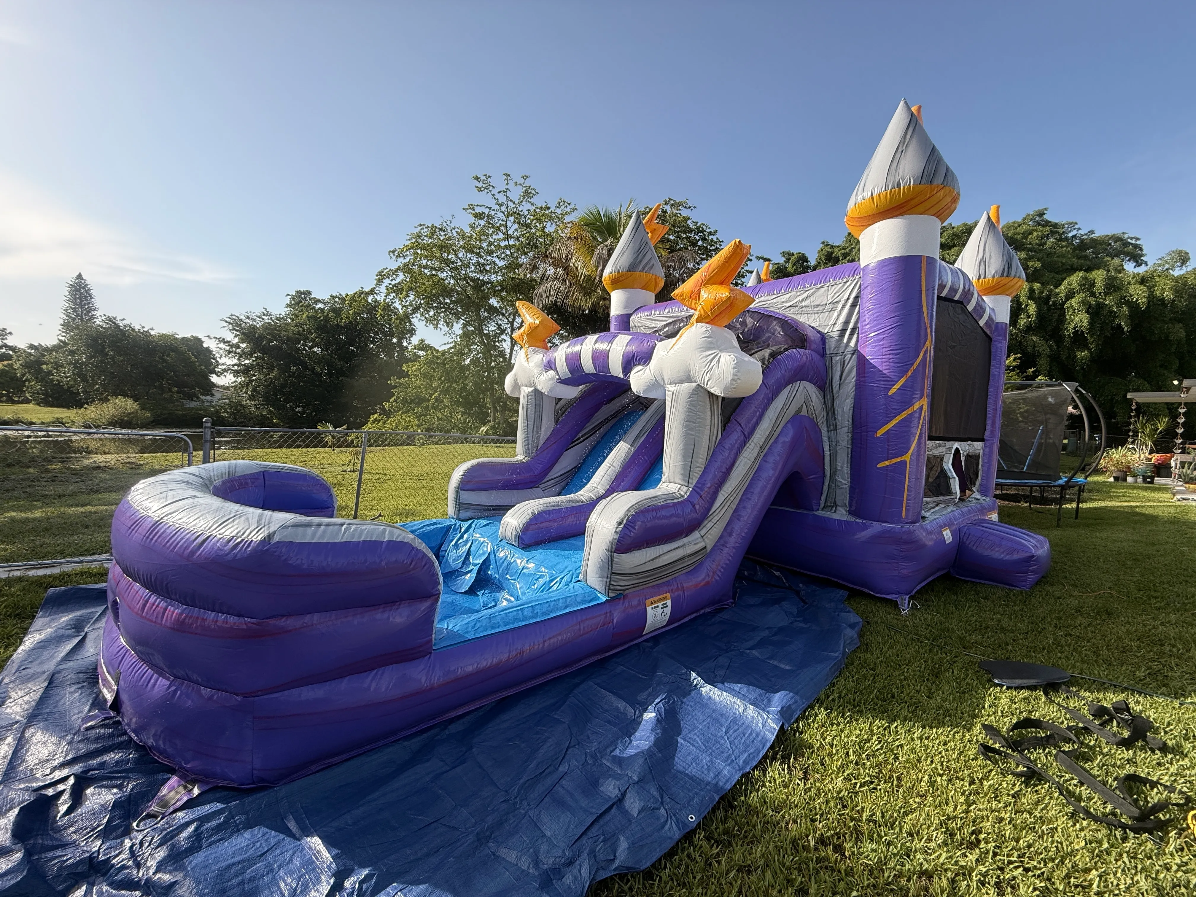 Purple Thunder Wet/Dry Combo Bounce House 