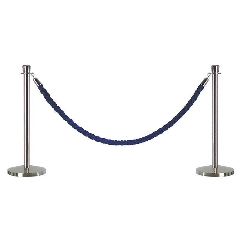 Sort flettet bånd med kromkrok – 1,5 meter