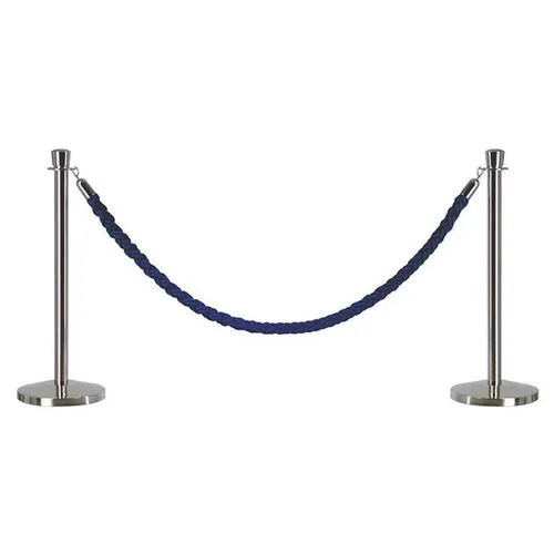 Sort flettet bånd med kromkrok – 1,5 meter