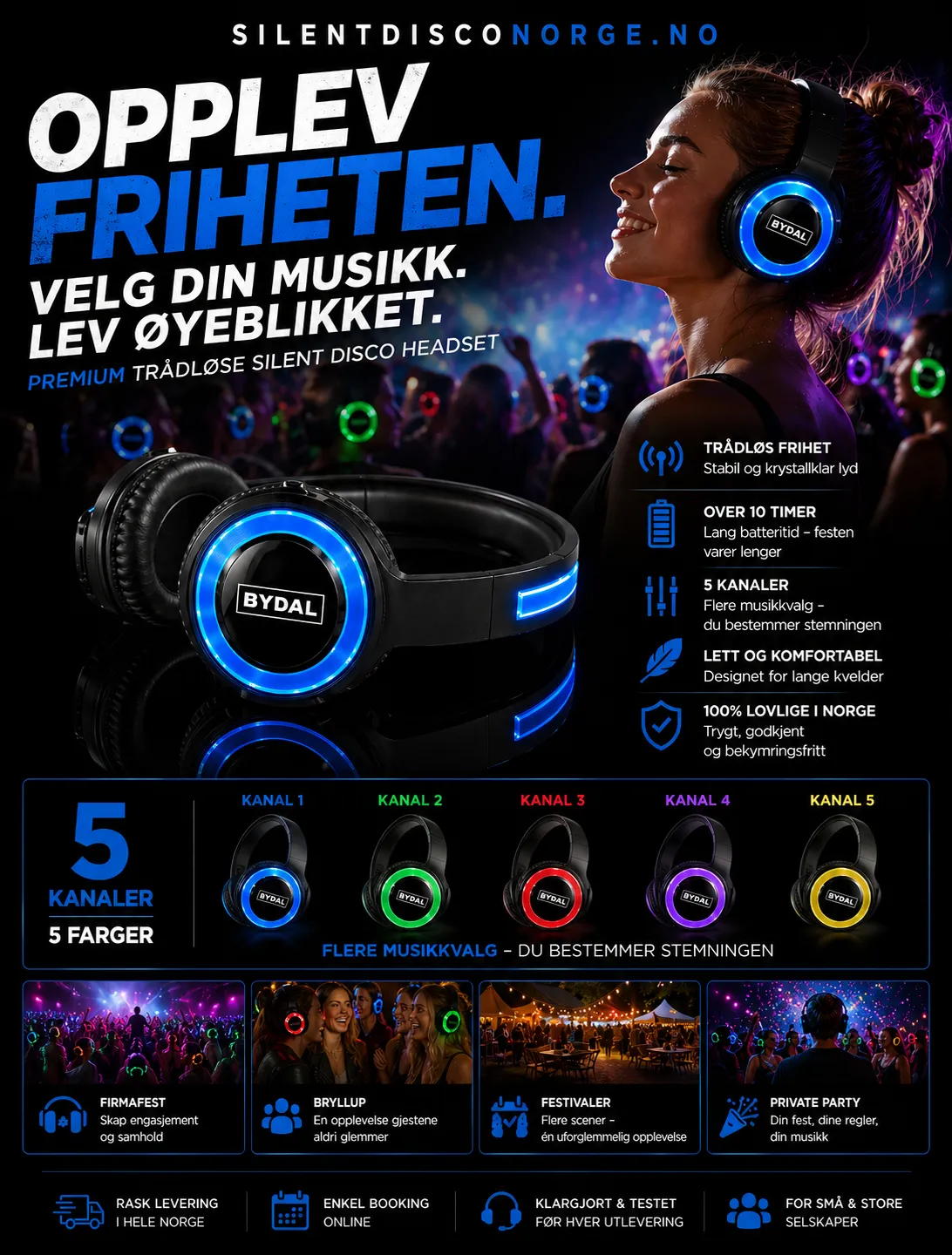 Silent Disco Premium Headset from Bydal