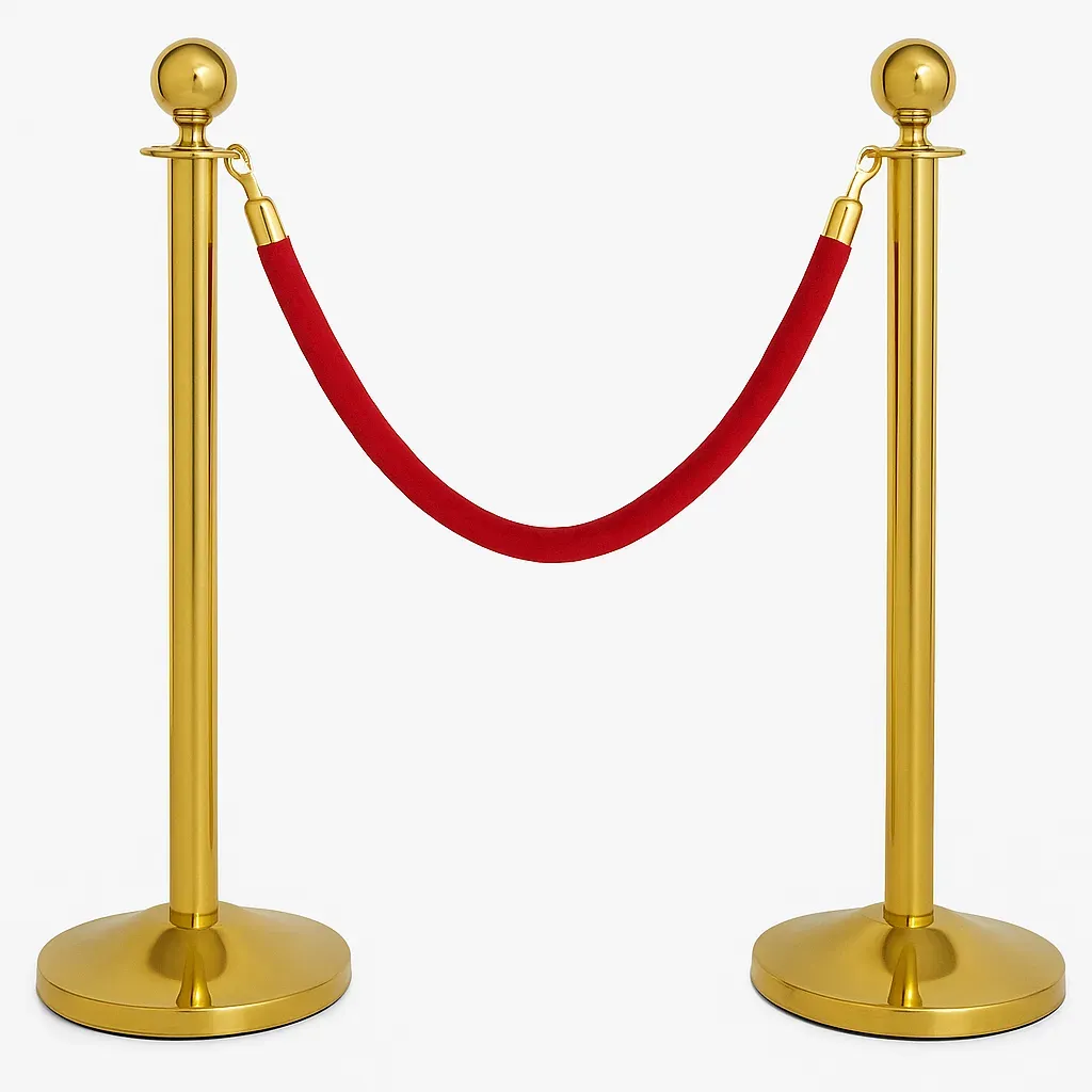 Rødt velurbånd med messing krok 1,5m 