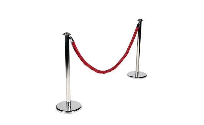 Rødt velurbånd med messingklyper – 1,5 meter