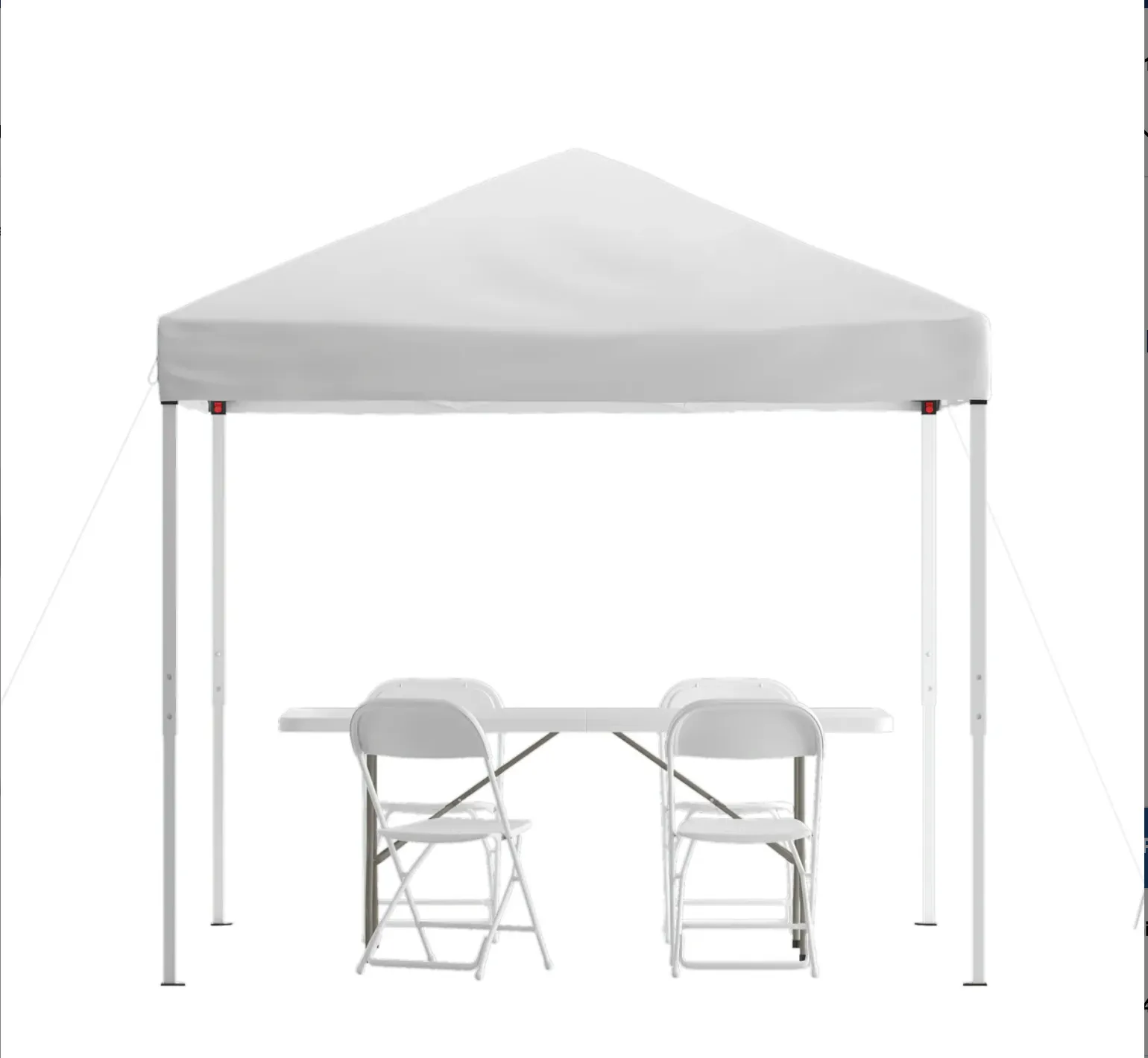 10x10' Pop Up Canopy Tent, 4-Foot Bi-Fold Table, Set of 2 Folding Chairs