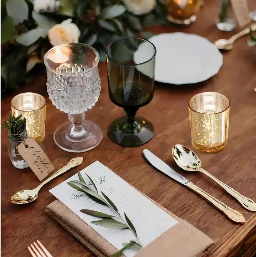 Gold Mercury Glass Tea Light Candle Holders – Set of 6