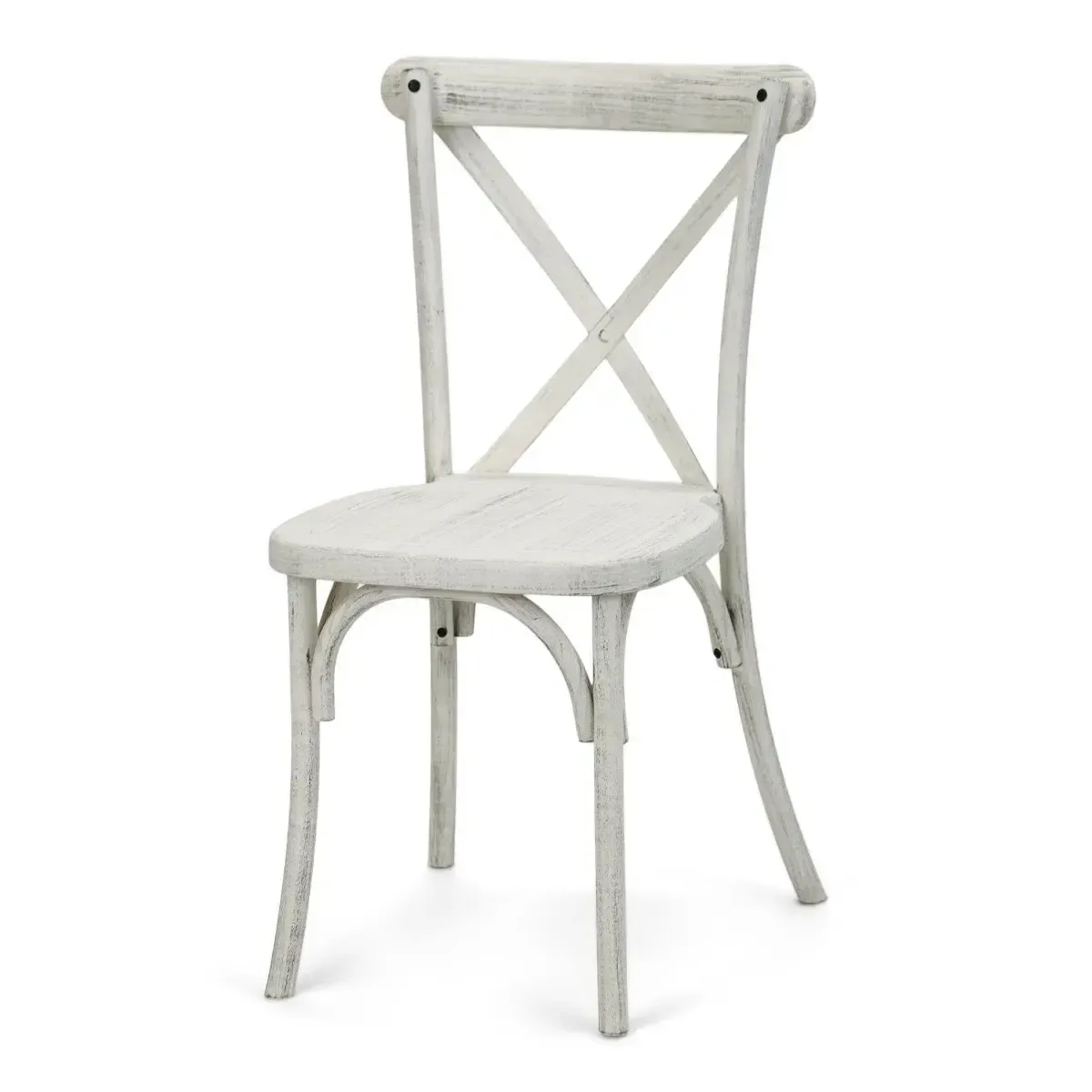 White cross back chair