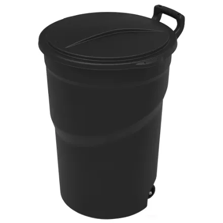 121 L (32 Gallon) Black Wheeled Outdoor Garbage Bin