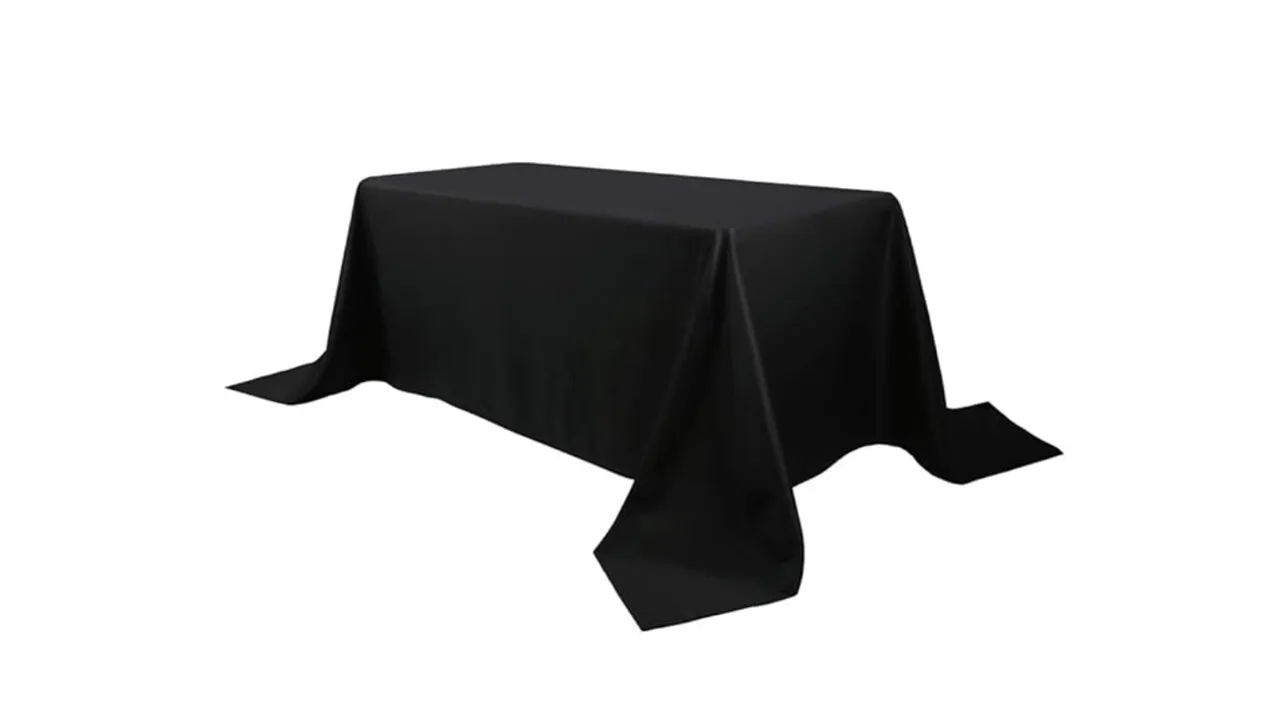 90 x 132 Standard Black Tablecloth