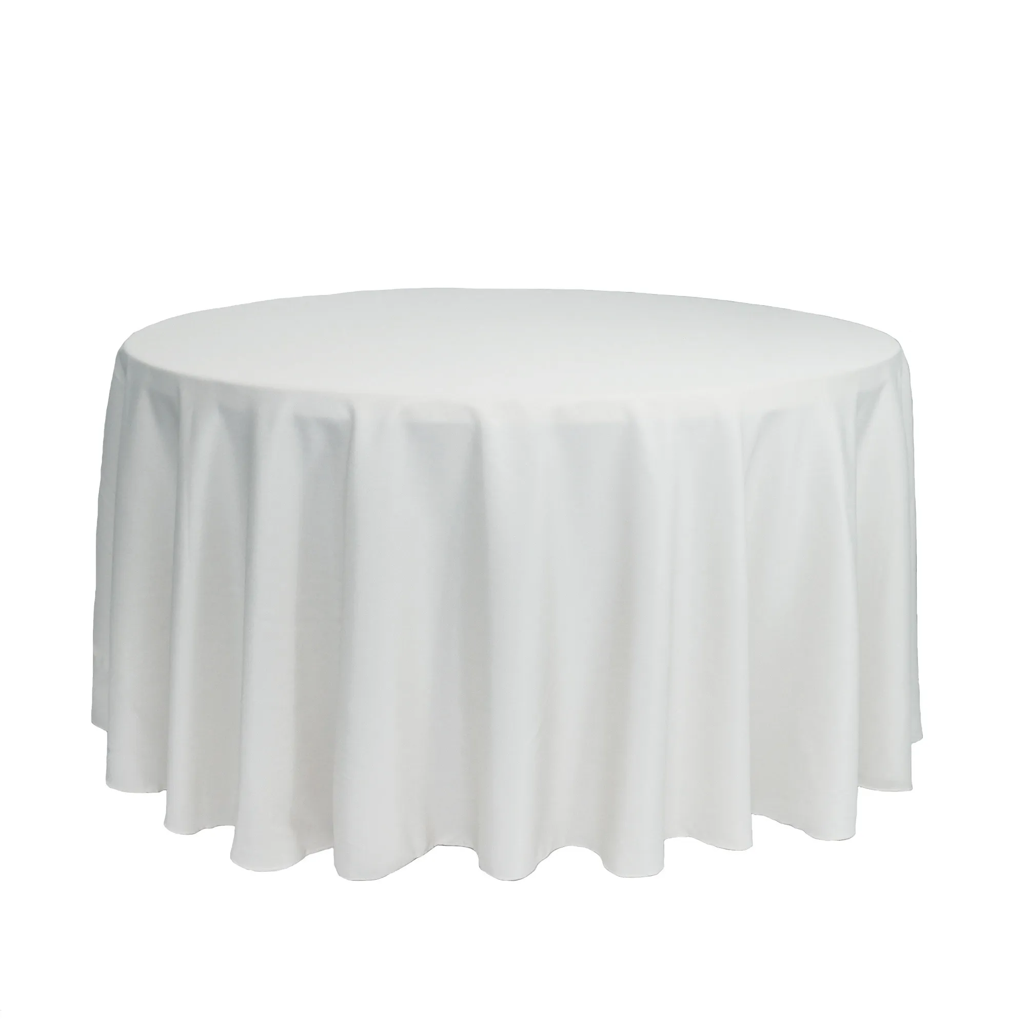 120" Standard Round White Tablecloth
