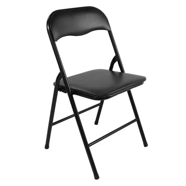 Black Vinyl Padded Folding Chair 