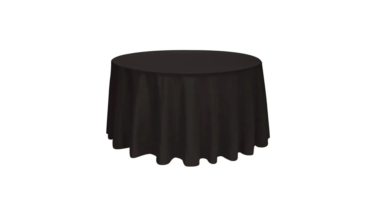  120" Standard Round Black Tablecloth