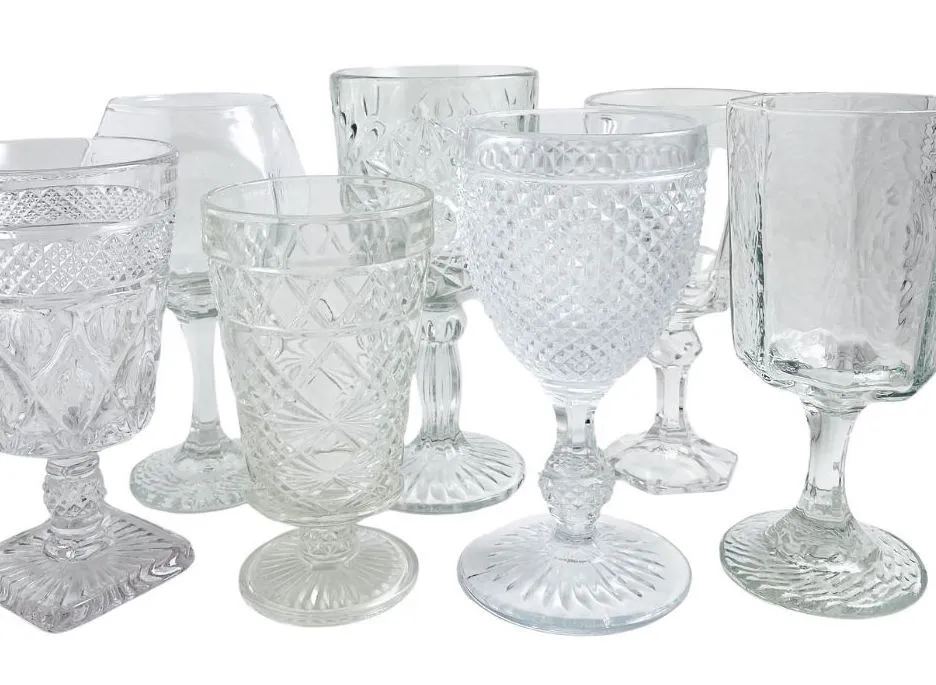 Vintage Clear Glass Goblets/Various