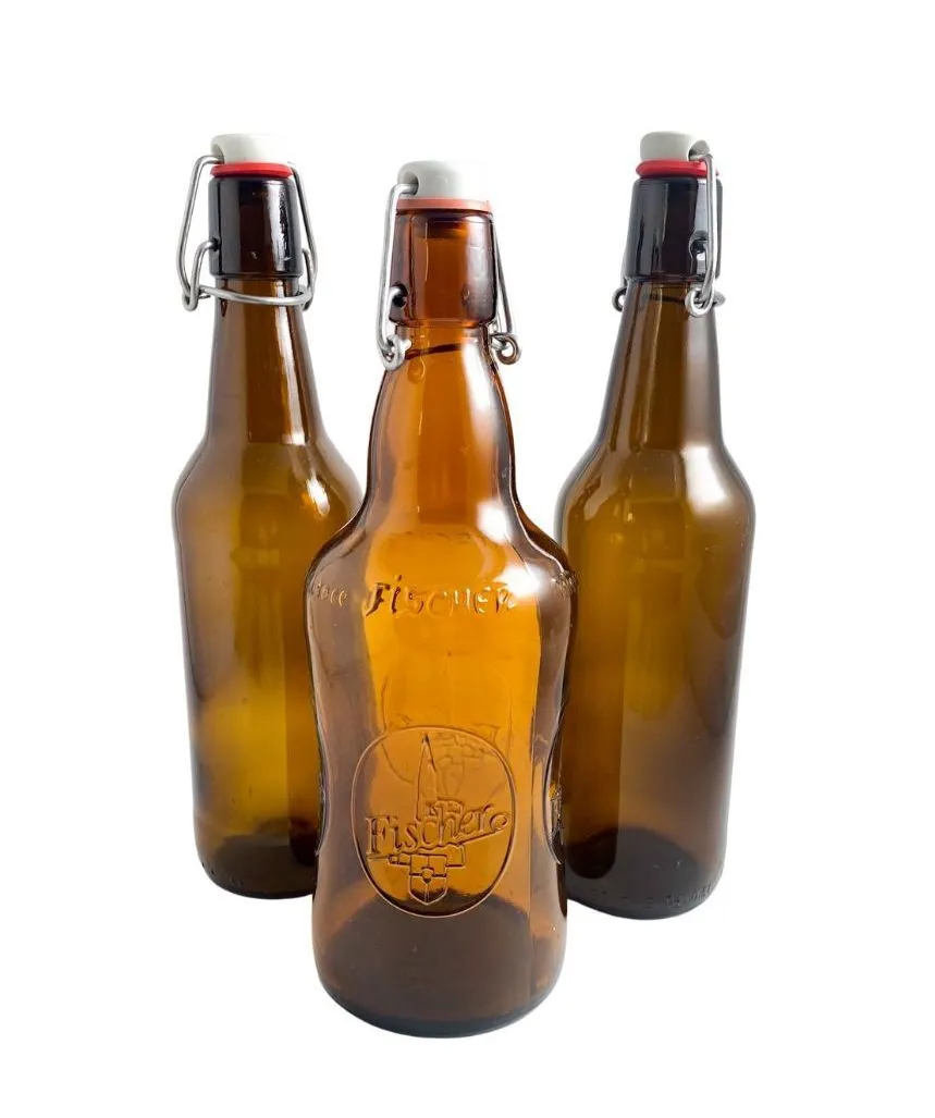 Vintage Brown Bottles with Tops