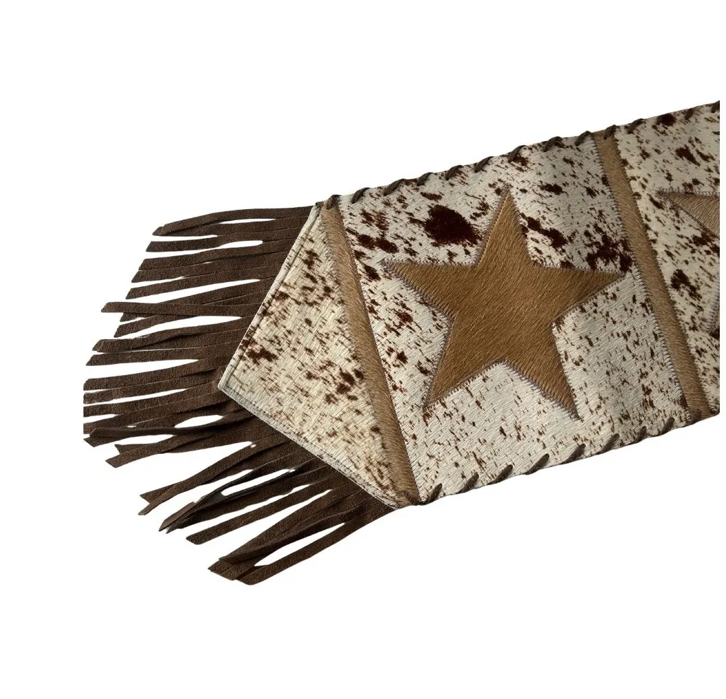 Cowhide/Leather Star Table Runner