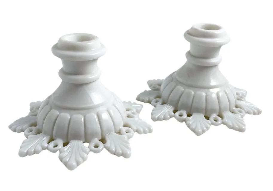 Milk Glass Candlestick Holders/Various