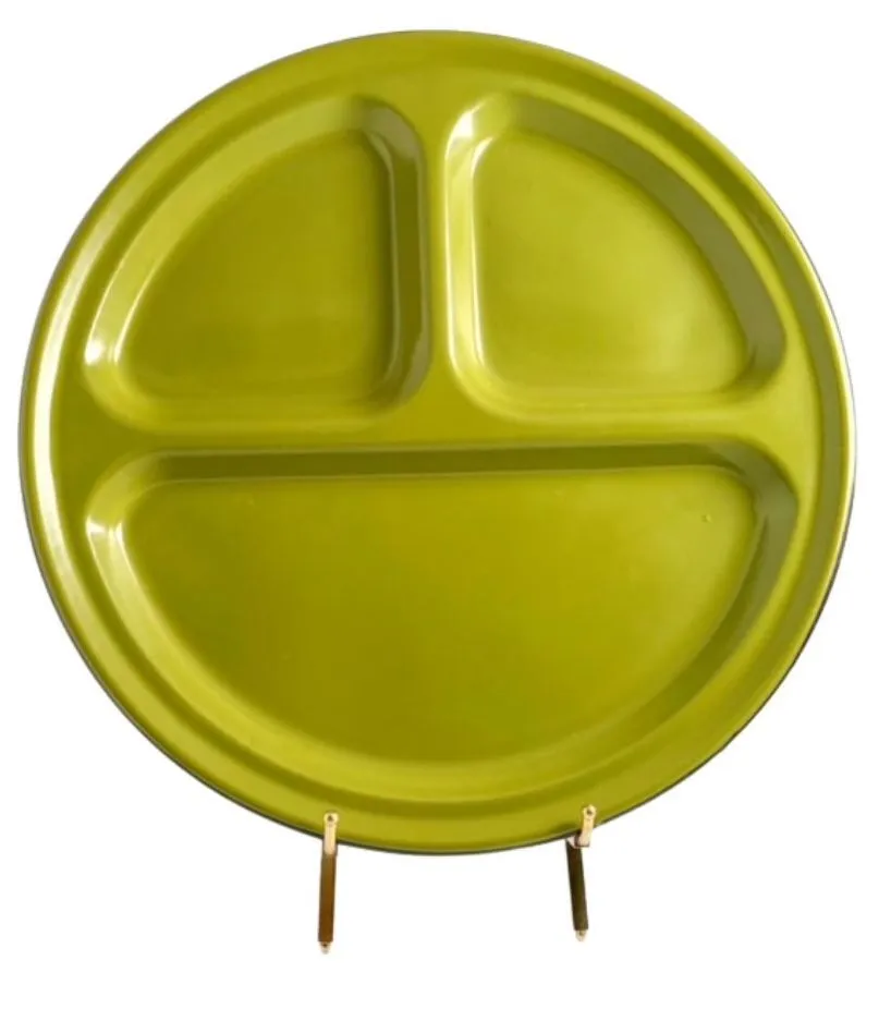 Vintage Light Green Divided Camping Plates