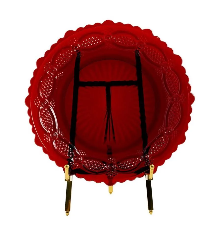 Red Glass Plate/Various