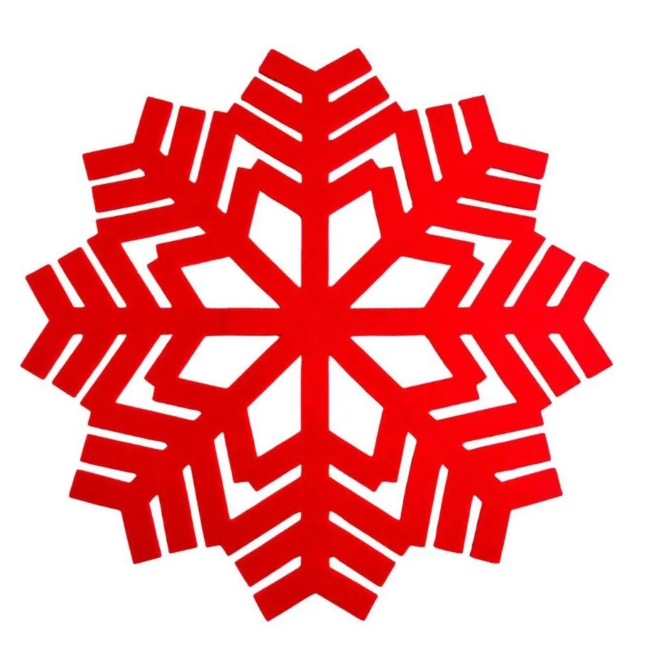 Red Felt 15" Snowflake Placemat