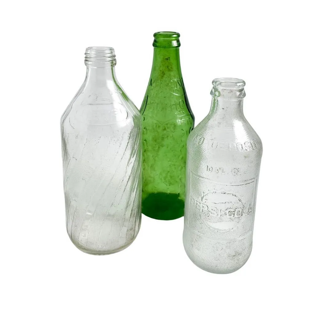 Vintage Multi Colored Soda Bottles/Various