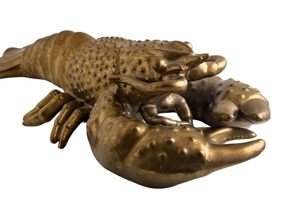 Large Brass Lobster Decor