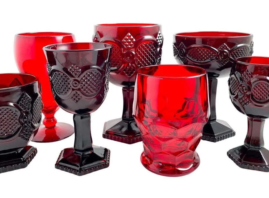 Vintage Red Glass Goblets/Various