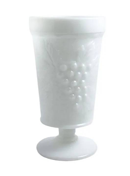 Milk Glass Tall Grape Vine Goblet