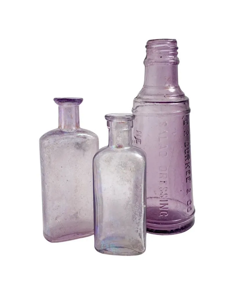Vintage Purple Glass Bottles/Various