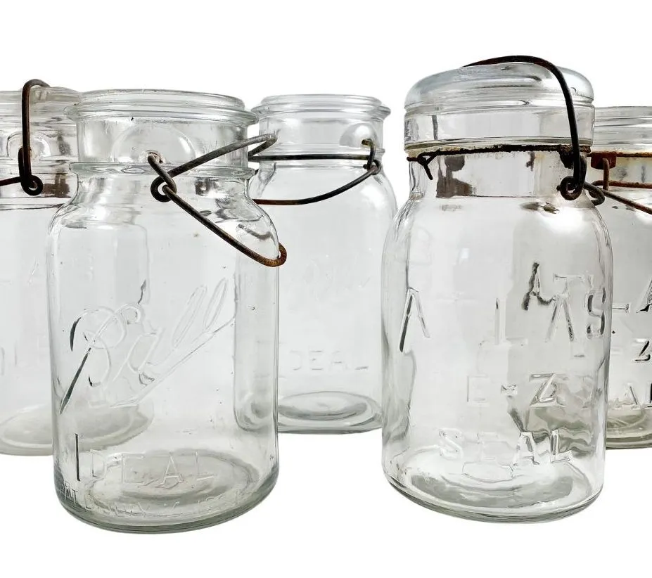 Vintage Clear Mason Jar/Small/Various