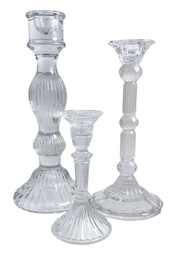 Clear Candlestick Holders